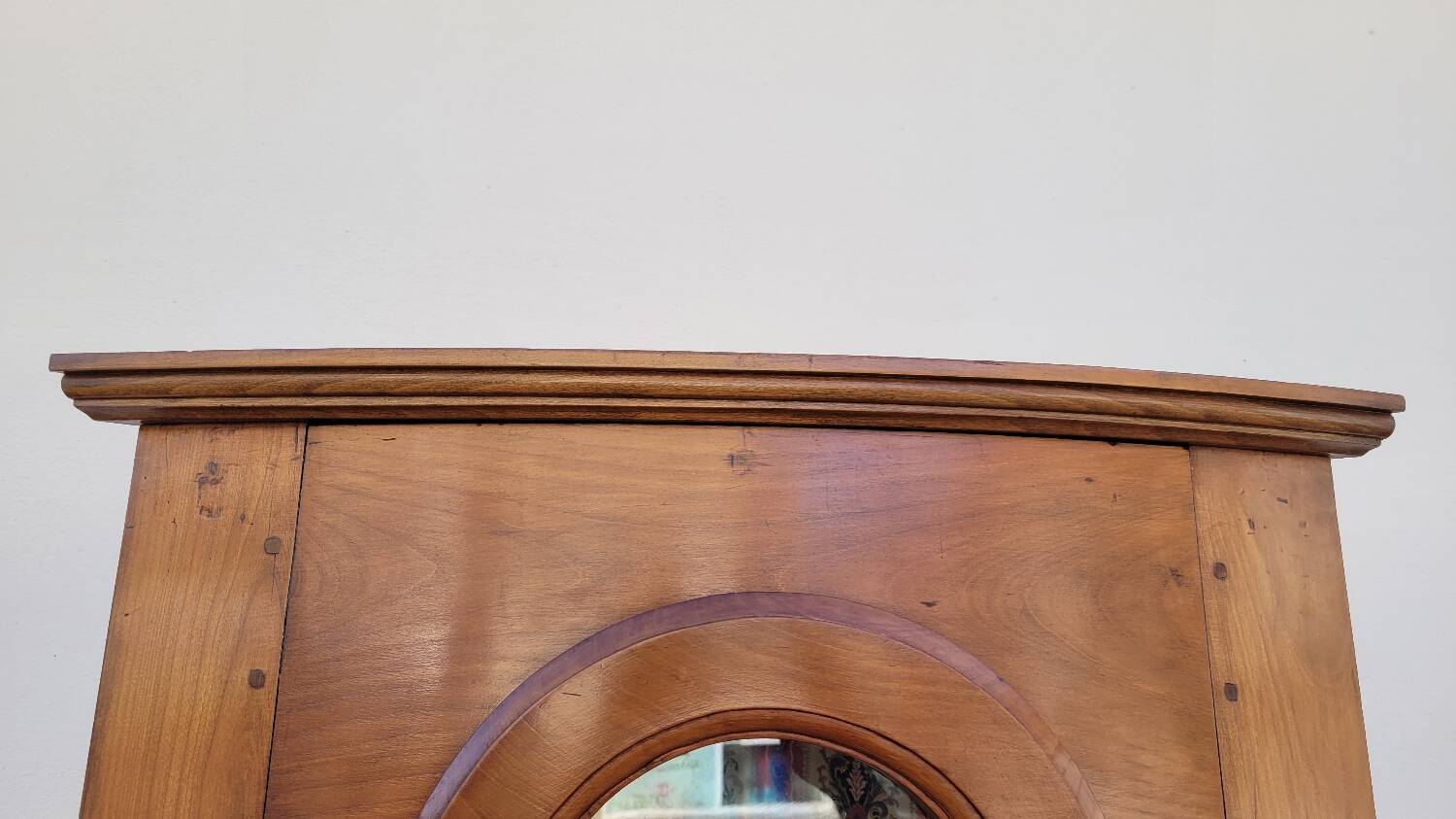 Corner glazed corner cabinet in old cherry wood 1900s