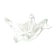 Large French Floral Crystal Glass Shell Bowl by Art Vannes, France, 1970s