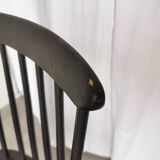 Chaise de salle à manger vintage en hêtre noir : style Ilmari Tapiovaara, scandinave