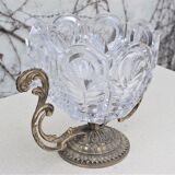 Brass and crystal centerpiece vase, 1950s