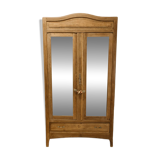 Antique oak wardrobe with mirror – fully restored