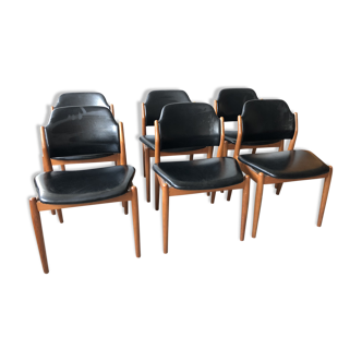 Set of 6 chairs Arne Vodder 1960