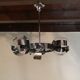 Space age design chandelier in vintage chromed metal year 70
