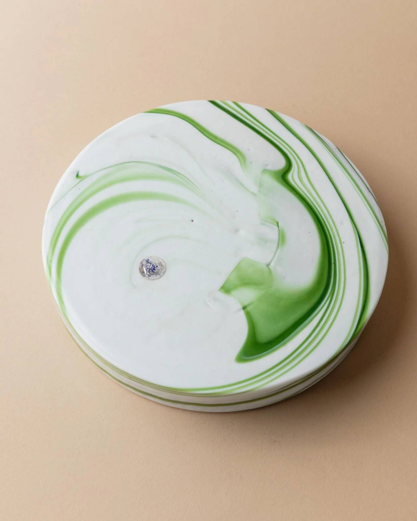 Vert Murano glass swirl bowl by Sergio Asti for Venini, Italian 1970s