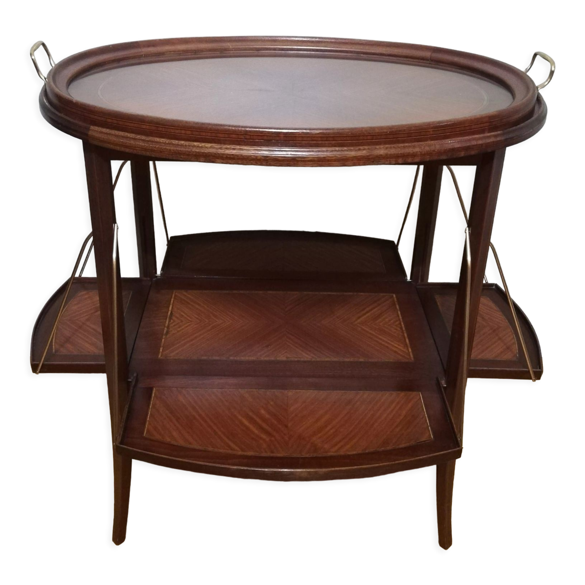 Art deco dessert in mahogany and marquetry