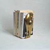Feline brass bookends