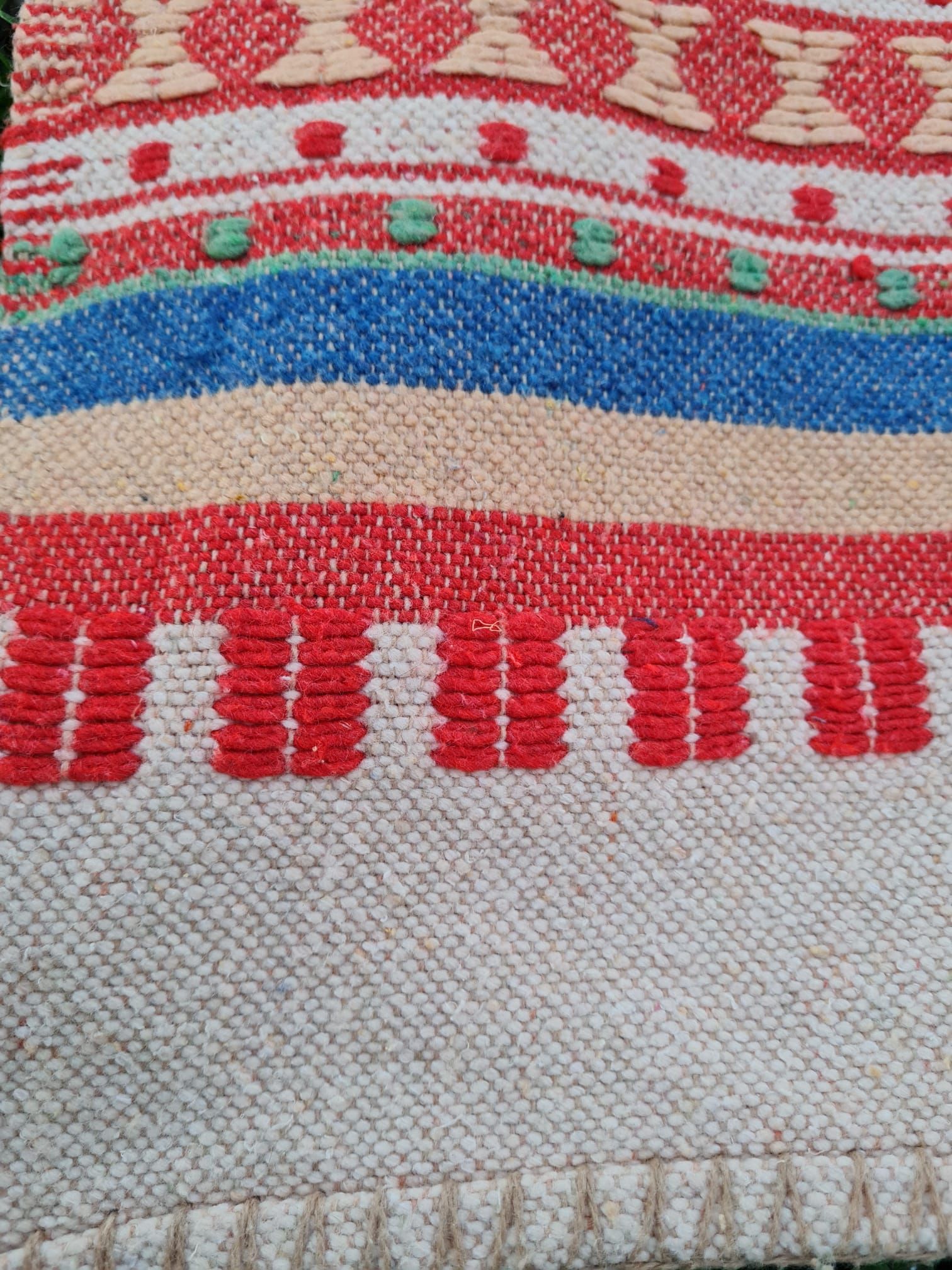 Handmade kilim carpet in cotton and wool 165x230cm