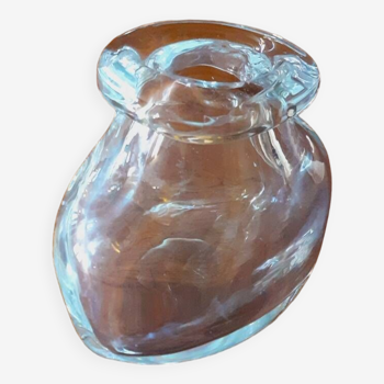 Vintage 70s free-form vase in blown glass