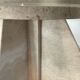 Vintage coffee table in travertine and smoked glass 70s