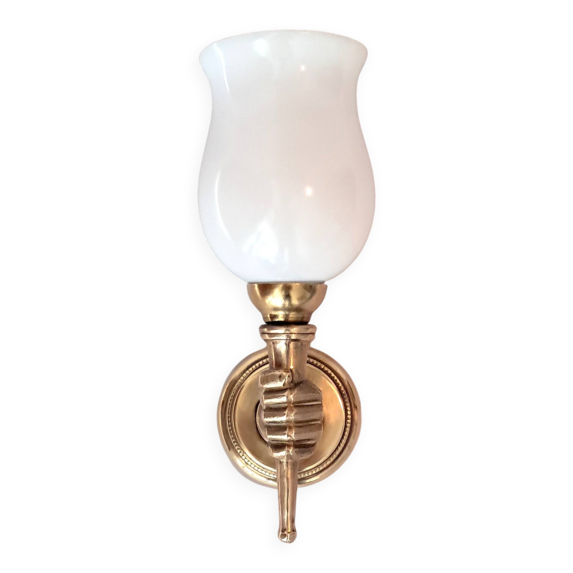 Golden brass wall light from the 1950s.