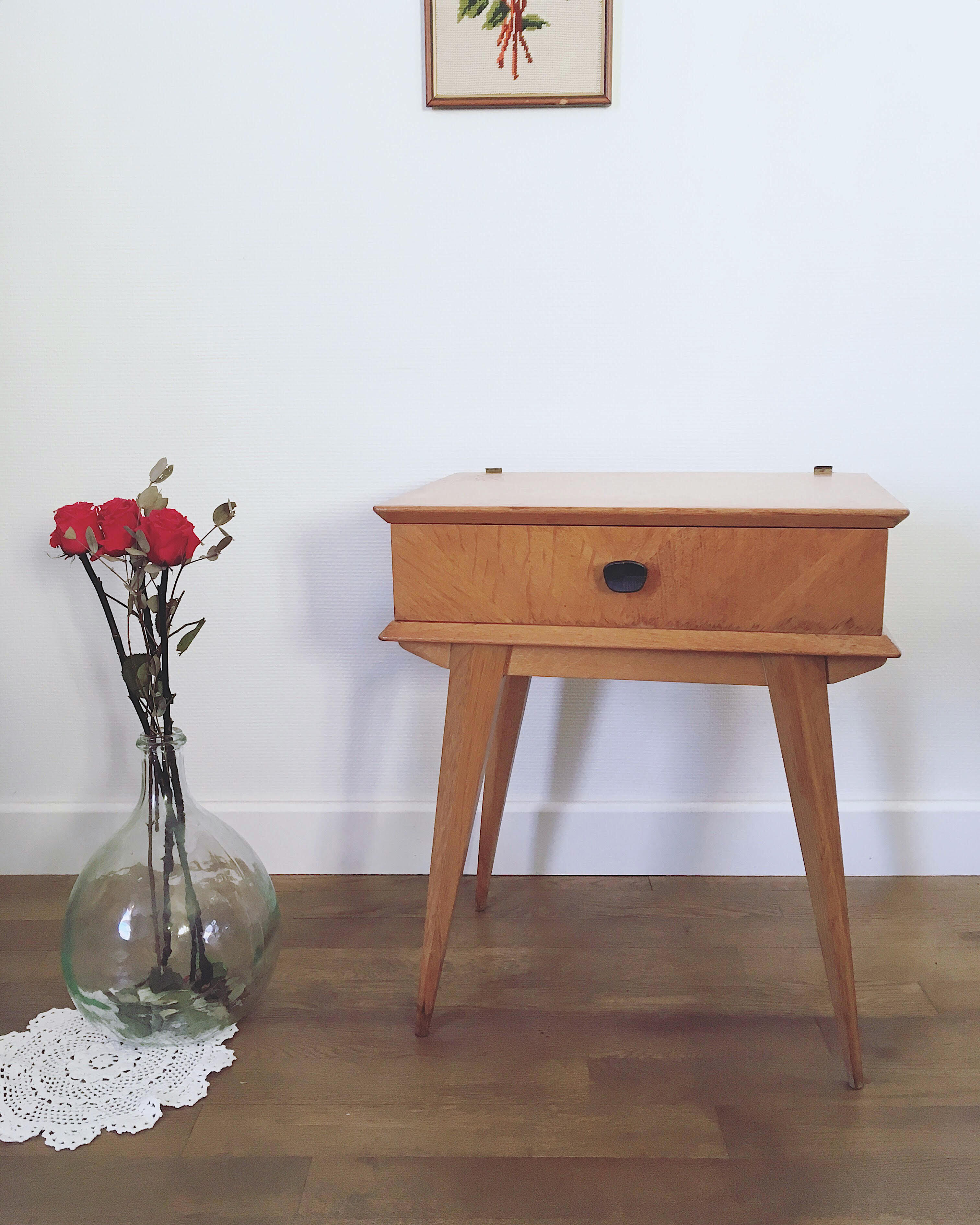 Vintage oak bedside table