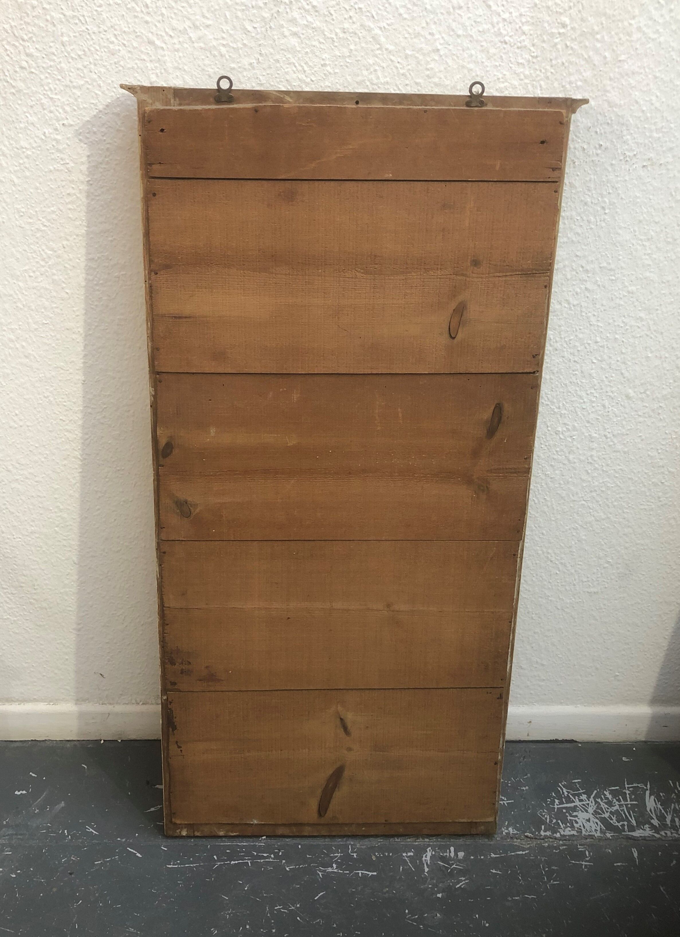 Old wooden mirror and gilded stucco 19th Style Louis XVI Trumeau Décor Columns and Lyre 52x102cm