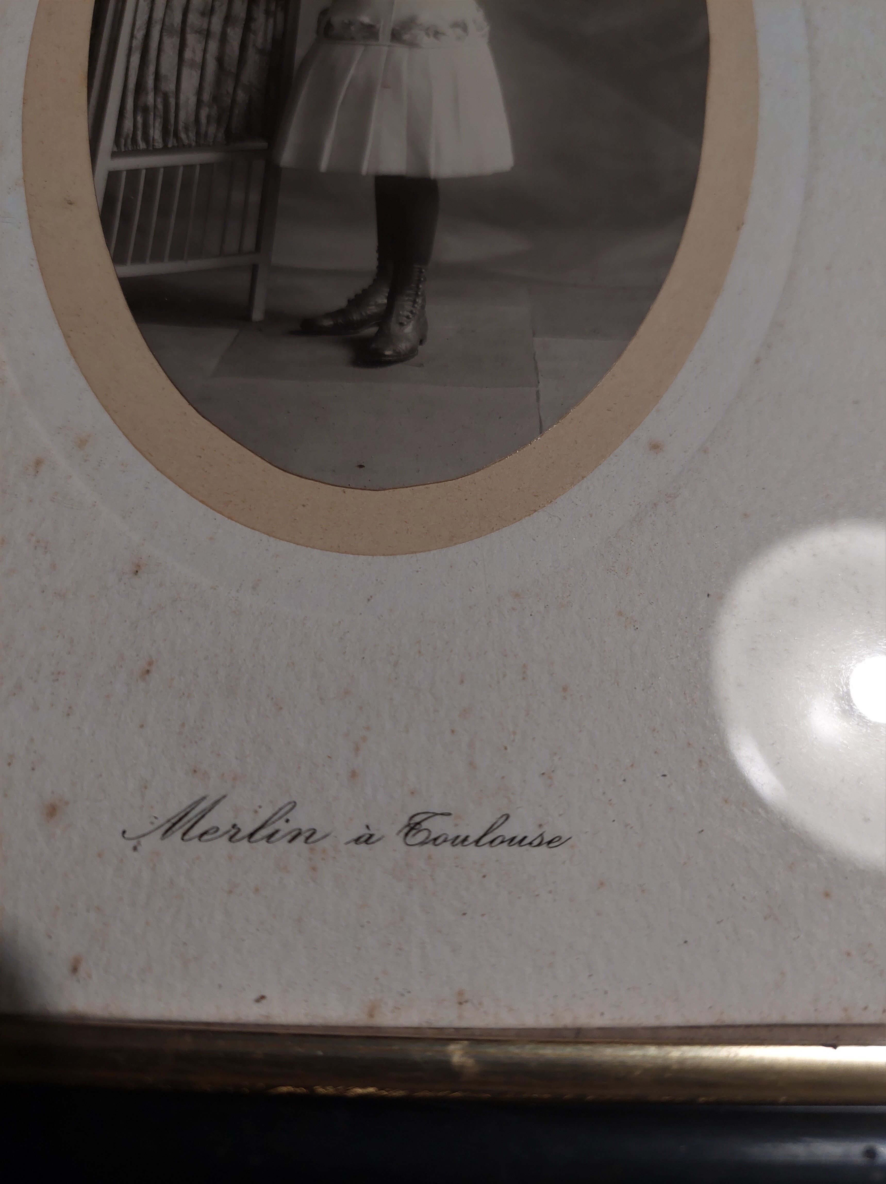 Old framed photo girl frame Napoleon III