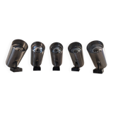 Set of 5 Parscot pipe wall lights from the 50s and 60s