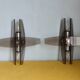 Pair of vintage design double fires smoked glass