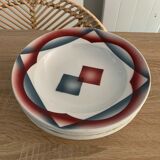 Set of 6 hollow plates Badonviller France
