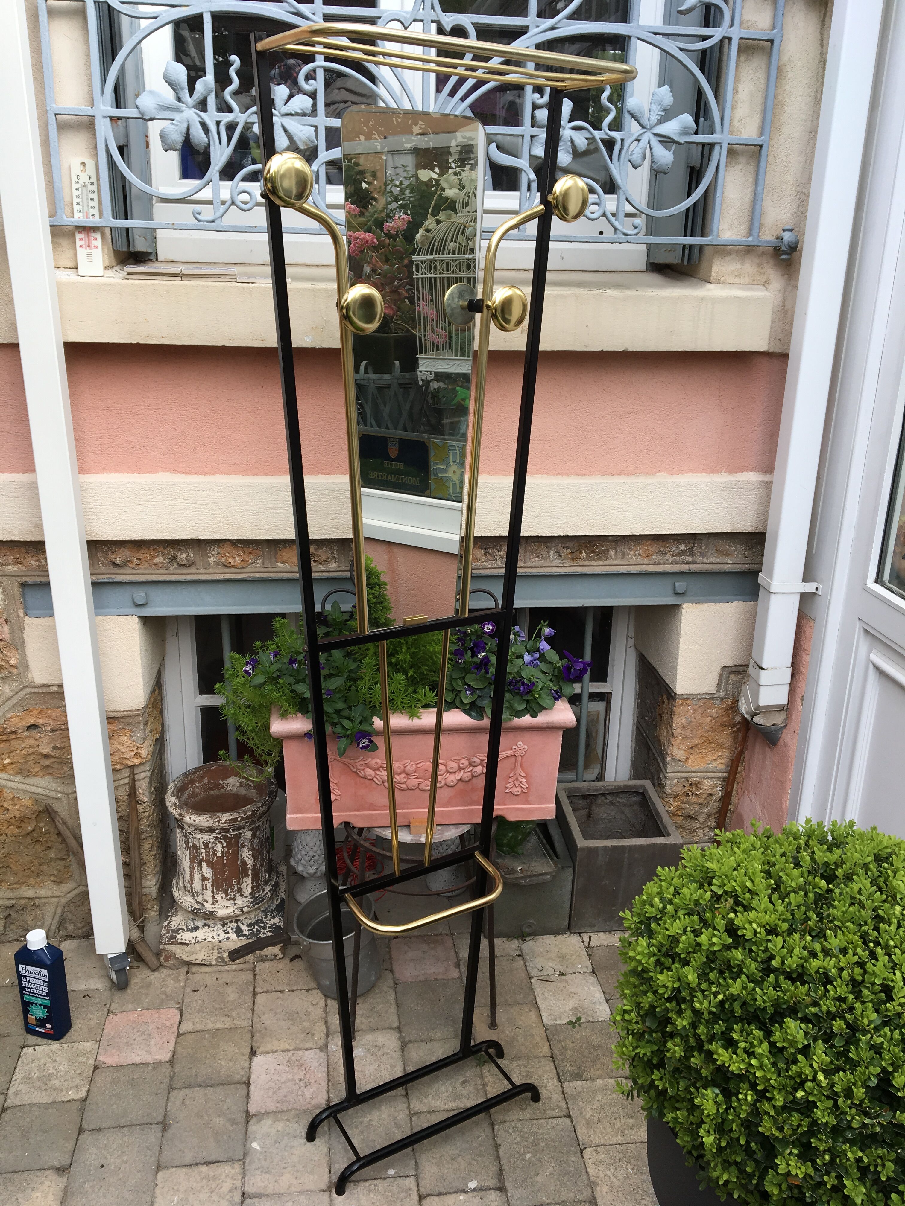 Vestiaire d’entrée miroir vintage 50