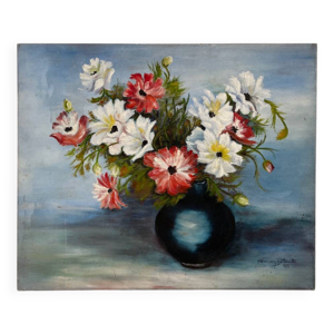 Peinture ancienne huile - blanches