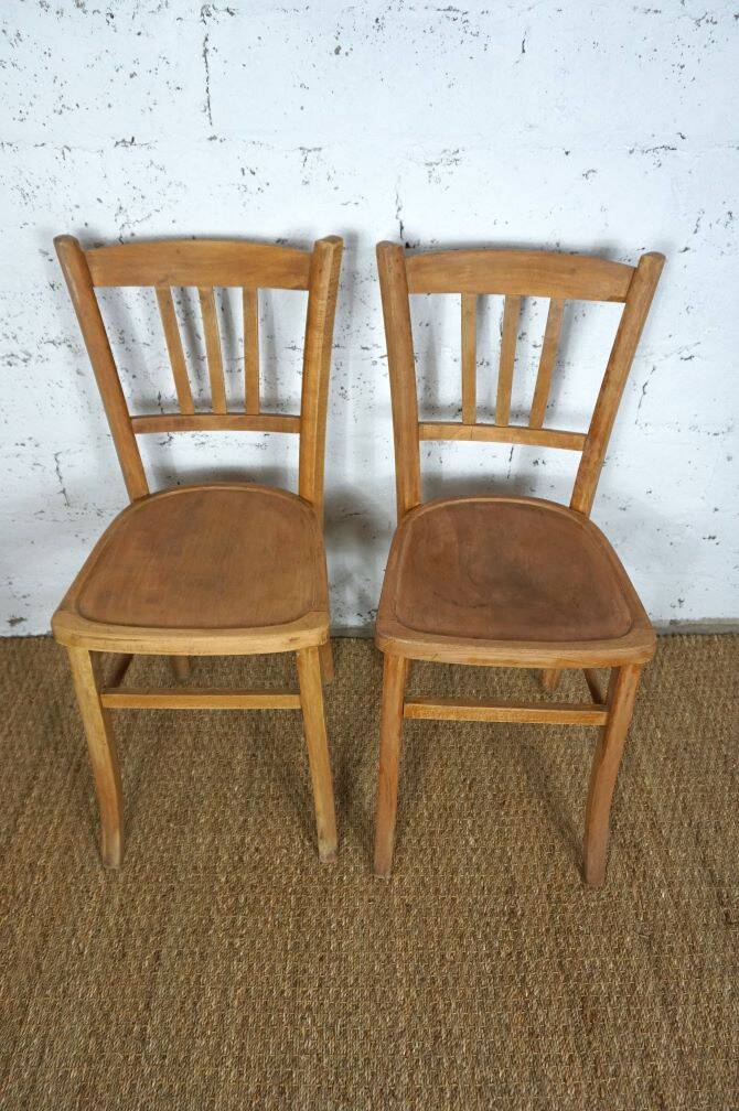 Paire de chaises bistrot Luterma bois brut