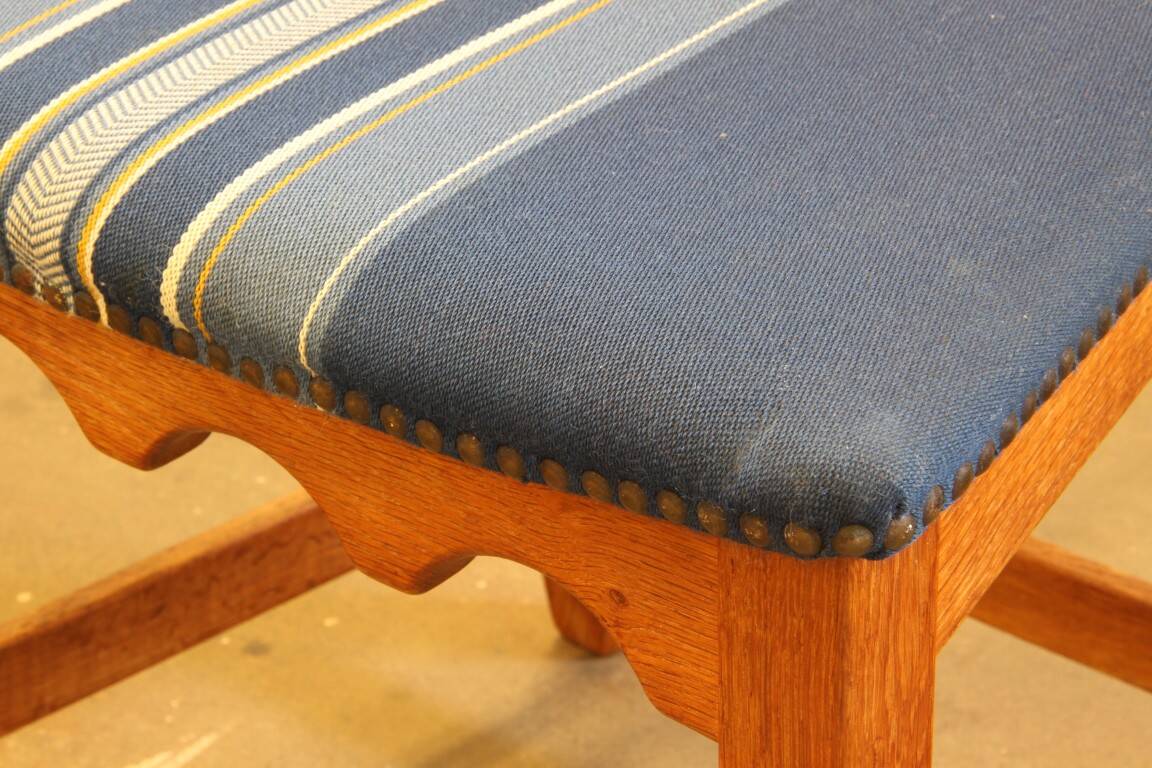 Vintage 1960s Danish Brutalist Oak High Back Chairs style of Henning Kjærnulf