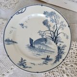 Table service 63 pieces Gien earthenware 19th century Marines model