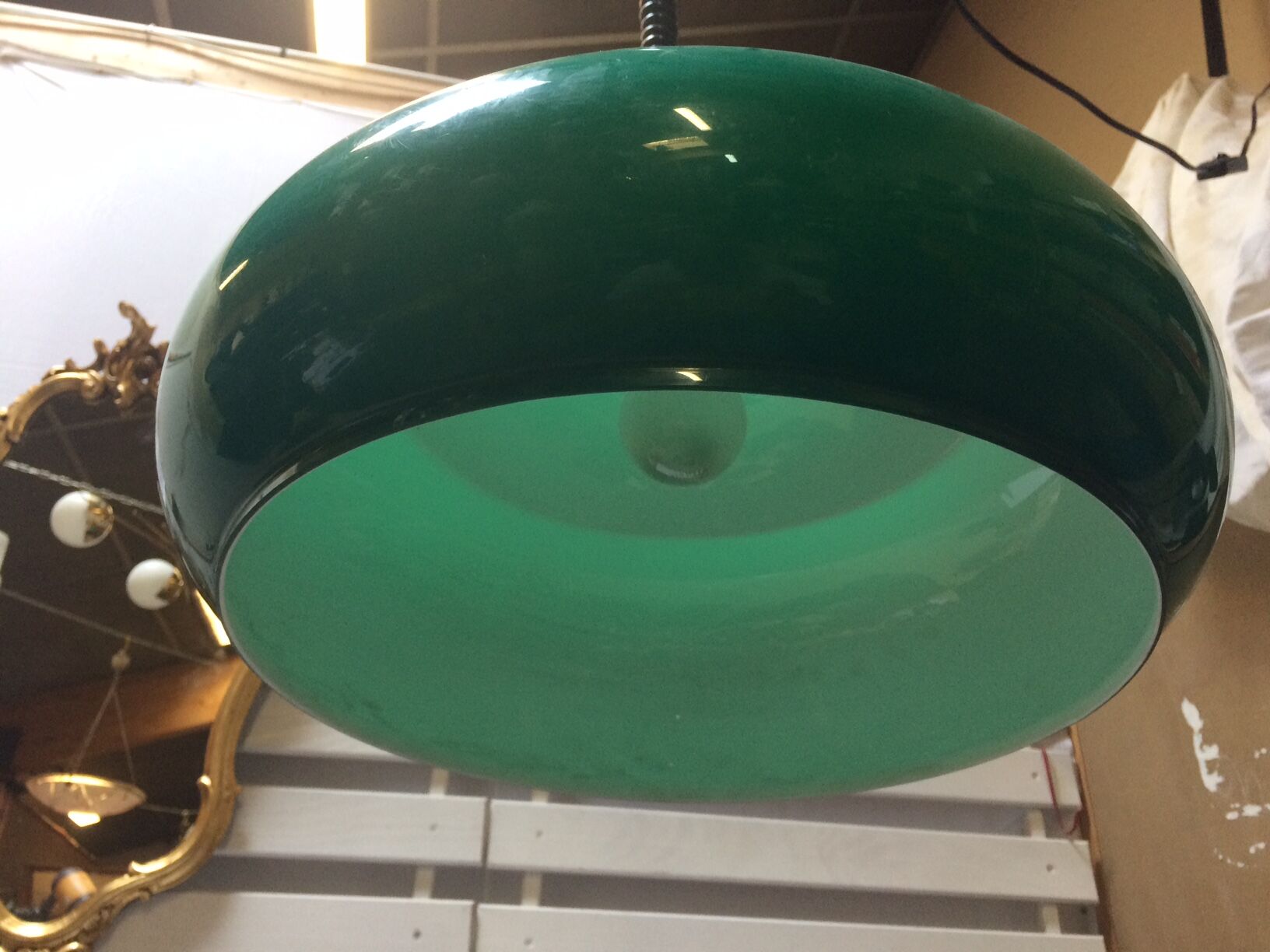 Space age green suspension - 70s - silent made in italy