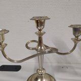 Set of 2 silver metal candlesticks