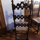 Set of 6 Spanish Baroque Renaissance chairs, straw seat