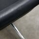 Chaise pivotante vintage en simili cuir noir et chrome, années 70
