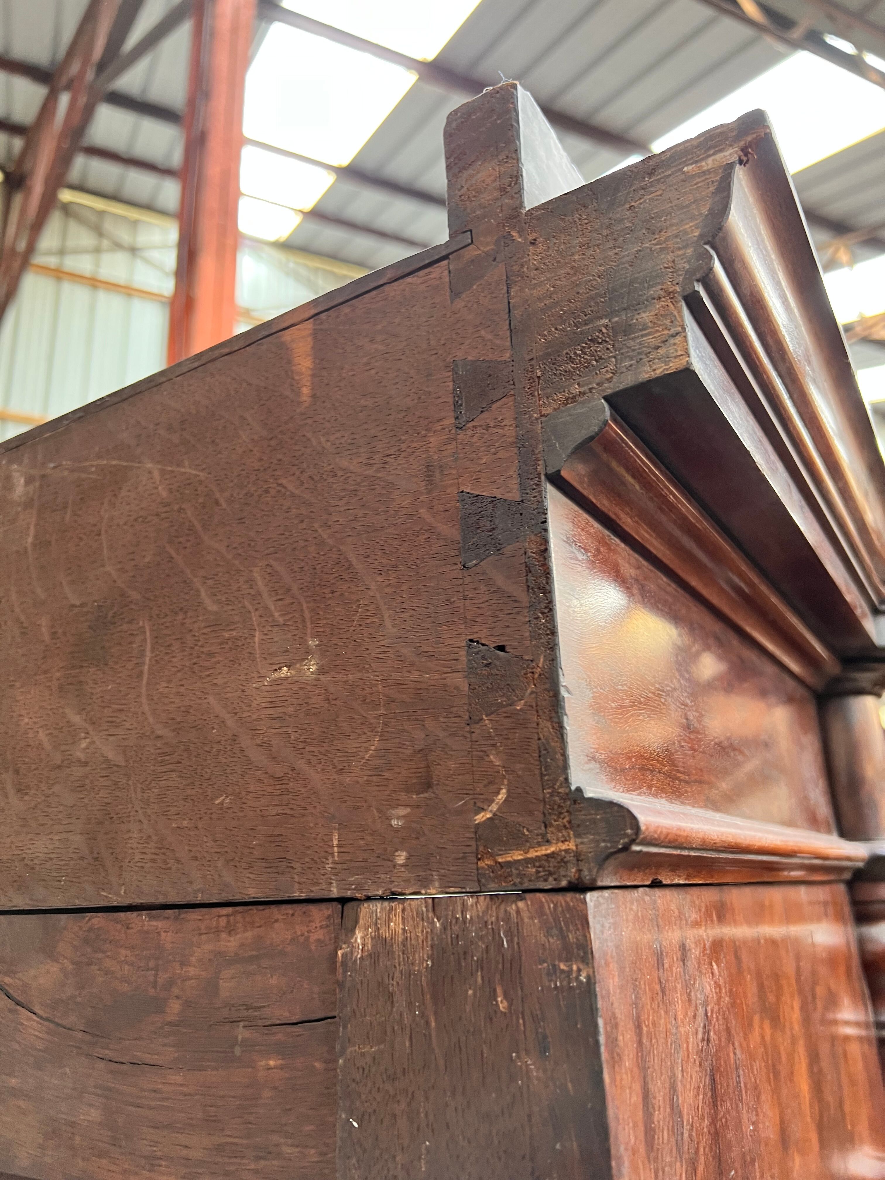 Speckled mahogany bookcase of Napoleon III XIX century