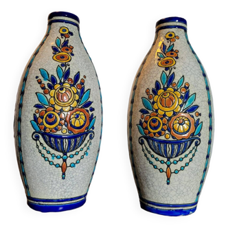 Deux vases charles catteau (1880-1966) pour boch la louviere