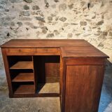 Antique French oak counter / shop counter (early 1900s)