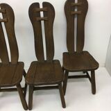Set of 4 Belgian Brutalist Dining Chairs from De Puydt, 1970’s