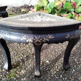 Table basse décor asiatique incrustation de nacres ancienne vintage