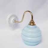 Swan neck and blown glass wall lamp