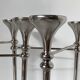 Articulated candlestick for 5 candles in chromed steel from the 1970s