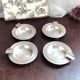 Box of 4 individual silver ashtrays in fine silver France