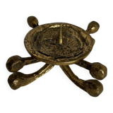 Vintage Brutalist Bronze Candle Holder