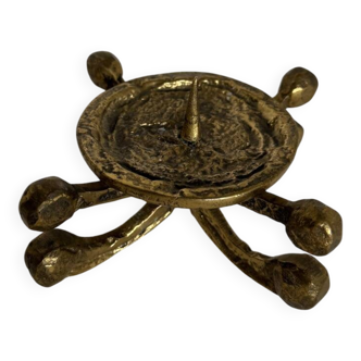 Vintage Brutalist Bronze Candle Holder