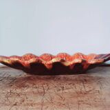 Magnificent leaf-shaped basket signed Vallauris