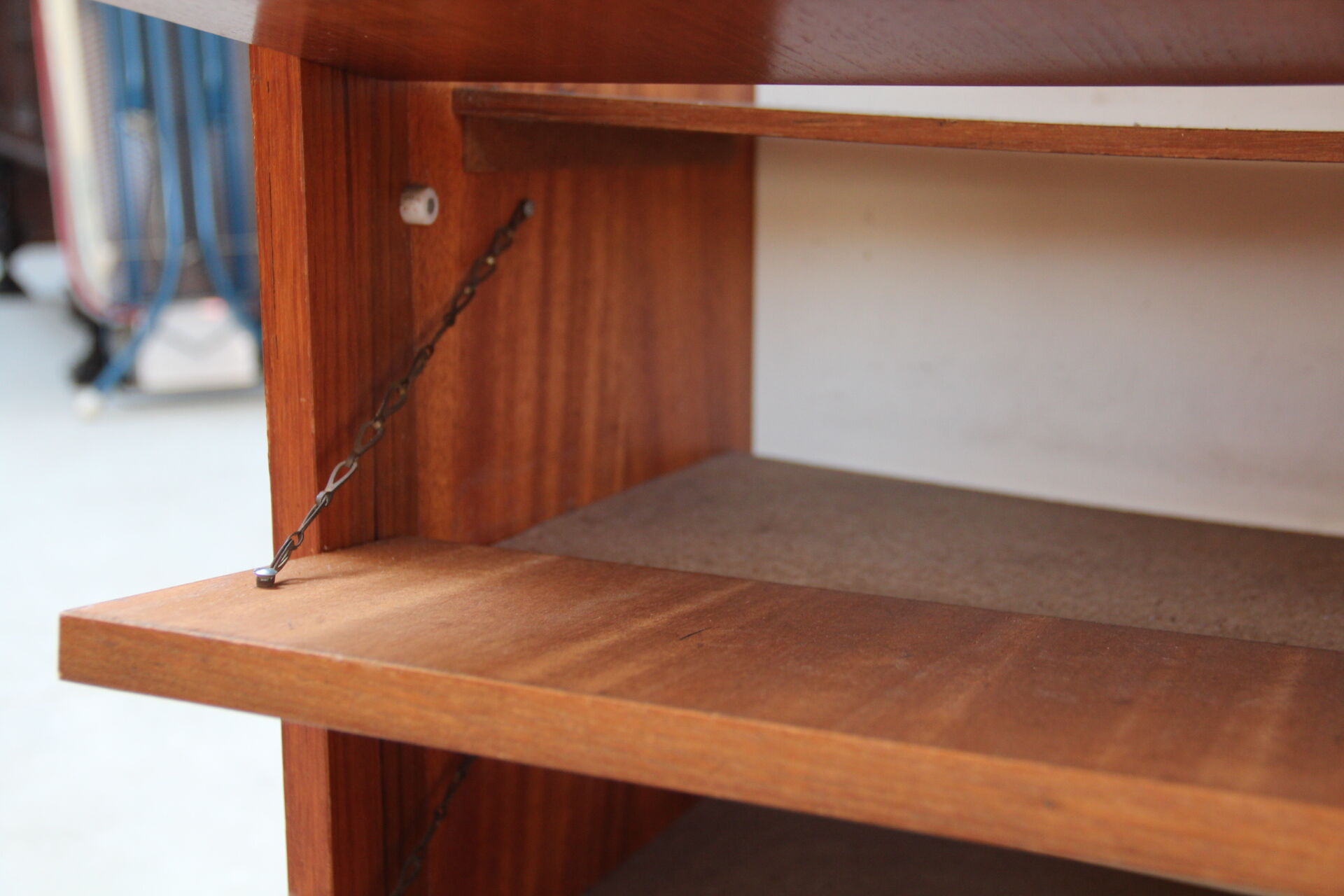 Vintage shoe cabinet teak veneer