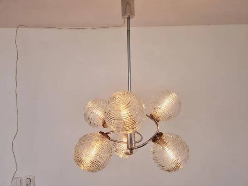 Large Midcentury Galaxy Sputnik Chandelier, Germany, 1970s