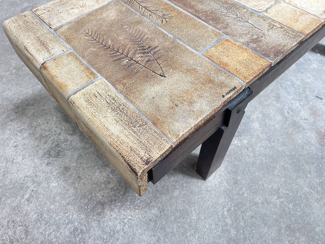 Herbarium coffee table by Roger Capron 1950's