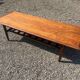 Table en palissandre Topform. Table basse vintage. Sangles en cuir