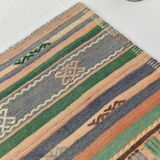 6x11 Wool Vintage Kilim Rug, Ethnic Patterned Rug, 177x332Cm