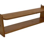 Vintage wooden wall shelve rack in pinewood minimalist design