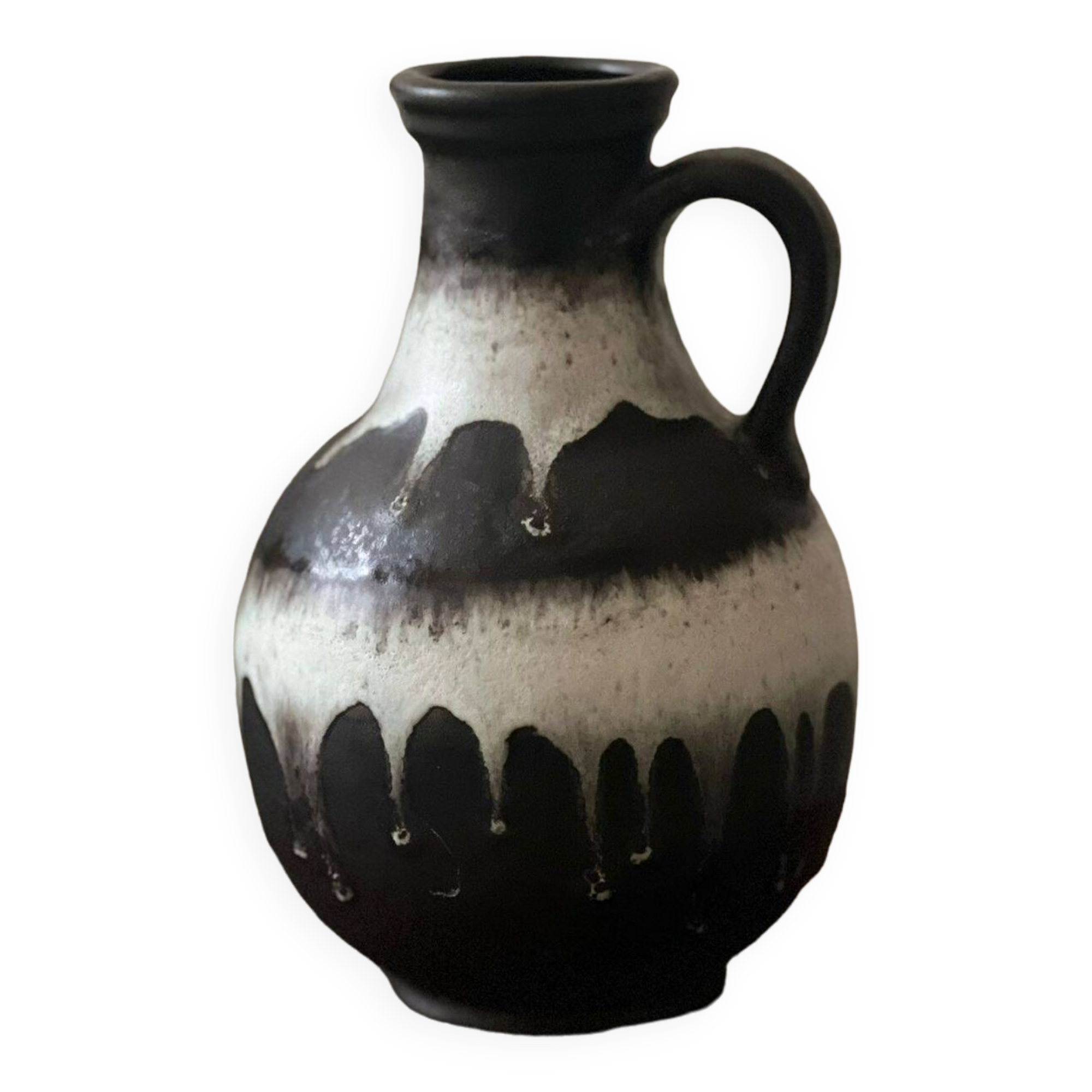 West germany ceramic carafe vase with glaze, mid century 1960