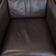 Fauteuil Art Déco en cuir marron foncé