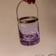 Set of lilac alexandrite liqueur glasses with matching ice bucket.