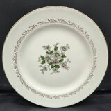 Service of 12 vintage flat plates L'Amandinois Floral Decoration and Gilding